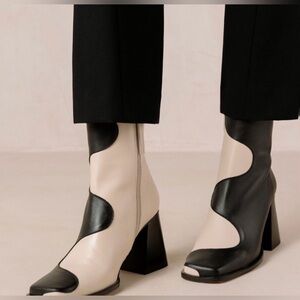 Black and White Women's Ankle Boots